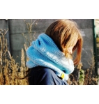 Hand knit chunky cowl infinity scarf mint blue neckwarmer - oversized scarf- gift idea