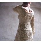 Off-white hand knit dress tunic sweater - wedding dress