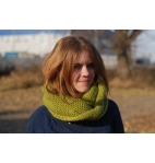 Hand knit chunky cowl infinity scarf olive green - neckwarmer - oversized scarf- gift idea