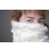 Luxury off-white hand knit cowl winter fashion accessory - silk-wool-cashmere