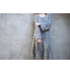 Gray hand knit dress - boho dress - cotton