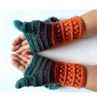 Mittens Fingerless Gloves Convertible Mittens Pink Purple Gray Arm Warmers Knit Soft