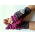 Mittens Fingerless Gloves Convertible Mittens Pink Purple Gray Arm Warmers Knit Soft