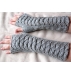 Long Fingerless Gloves Gray 12" Arm Warmers Mittens Soft Acrylic