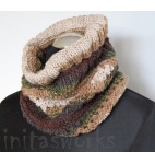 Infinity Scarf Brown Beige Gray Green Circle Scarf Cowl Wrap