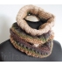 Infinity Scarf Brown Beige Gray Green Circle Scarf Cowl Wrap