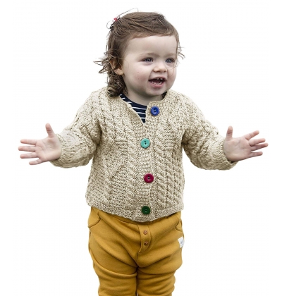 Vintage Knit Baby Merino Wool Irish Jacket Sweater