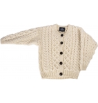 Child's Irish Aran Wool Lumber Cardigan Sweater