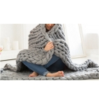 Wool Yarn Knit Blanket