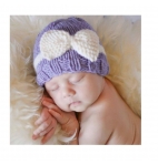 Newborn Baby Boy Girl Knitted Wool Bow Beanie Crochet Winter Warm Hat
