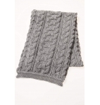 Aran Crafts Cable Knit Chunky Scarf (100% Merino Wool)