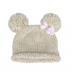 Baby Girls Pompom Hat Props Crochet Knitted Pom Pom Hat Bow Beanie