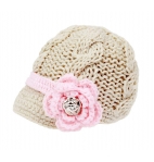 Handknit Newborn Toddler Baby Girls Crochet Knit Brim Cap Hat