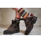 Striped mens adults socks green orange red - made to order