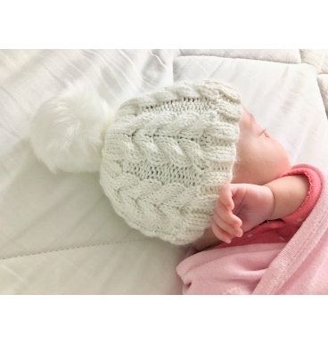 Alpine Cabled Baby Hat, Preemie Hat Knitting Pattern, Newborn, Baby, Toddler Hat, Worsted Yarn
