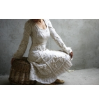 Off-white hand knit dress - wedding dress