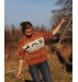 Hand knit ethnic woman sweater - sunset colors fair isle
