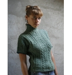 Hand knit cable woman winter wool sweater