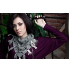Luxury lace handmade scarf shawl - wool and silk - gift idea for her mom girl