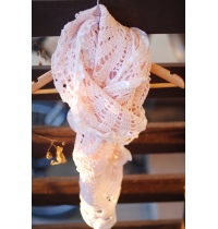 Crochet spring scarf lace dusty rose wrap - gift idea for her mom girl