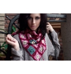 Handmade crochet shawl - triangle scarf - neckwarmer - gift idea for her mom girl