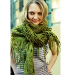 Handmade crochet shawl scarf - Favorite green shawl