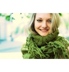 Handmade crochet shawl scarf - Favorite green shawl